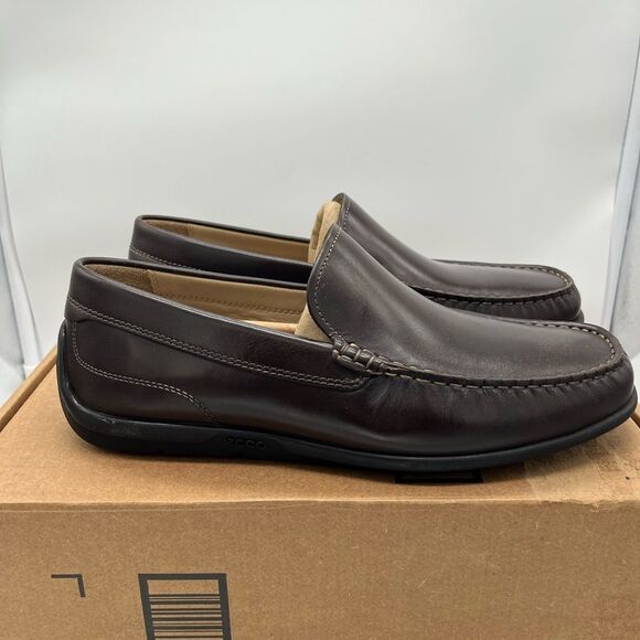 ECCO Reciprico Moccasin Dress Shoes Coffee Men's 6 - Picture 1 of 8